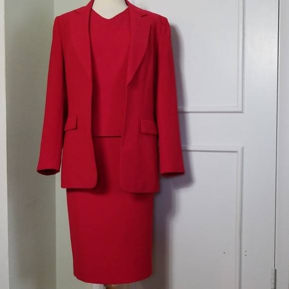 kasper red suit